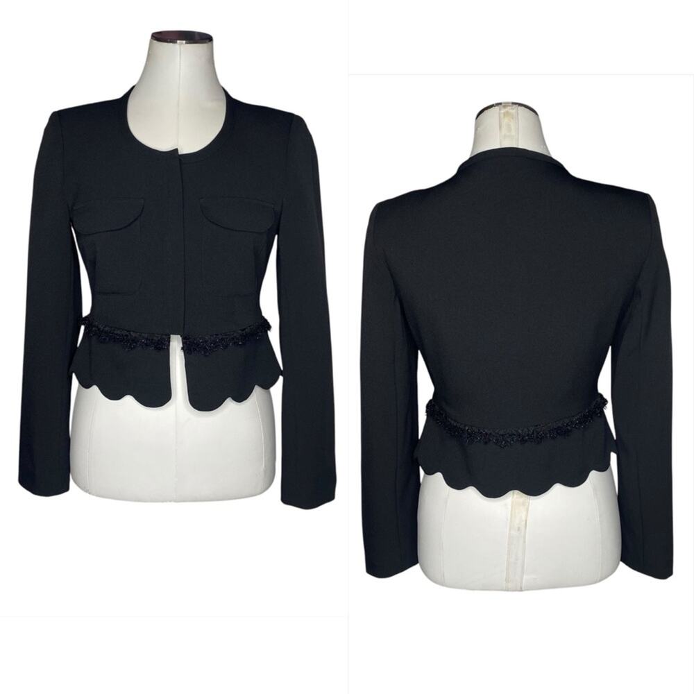 Bern and Mort Scallop Hem Cropped Blazer Jacket size 4